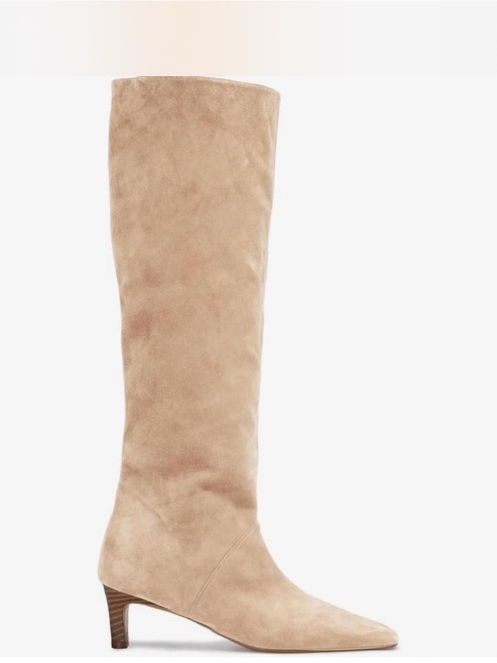 Calf-high kitten heel boots